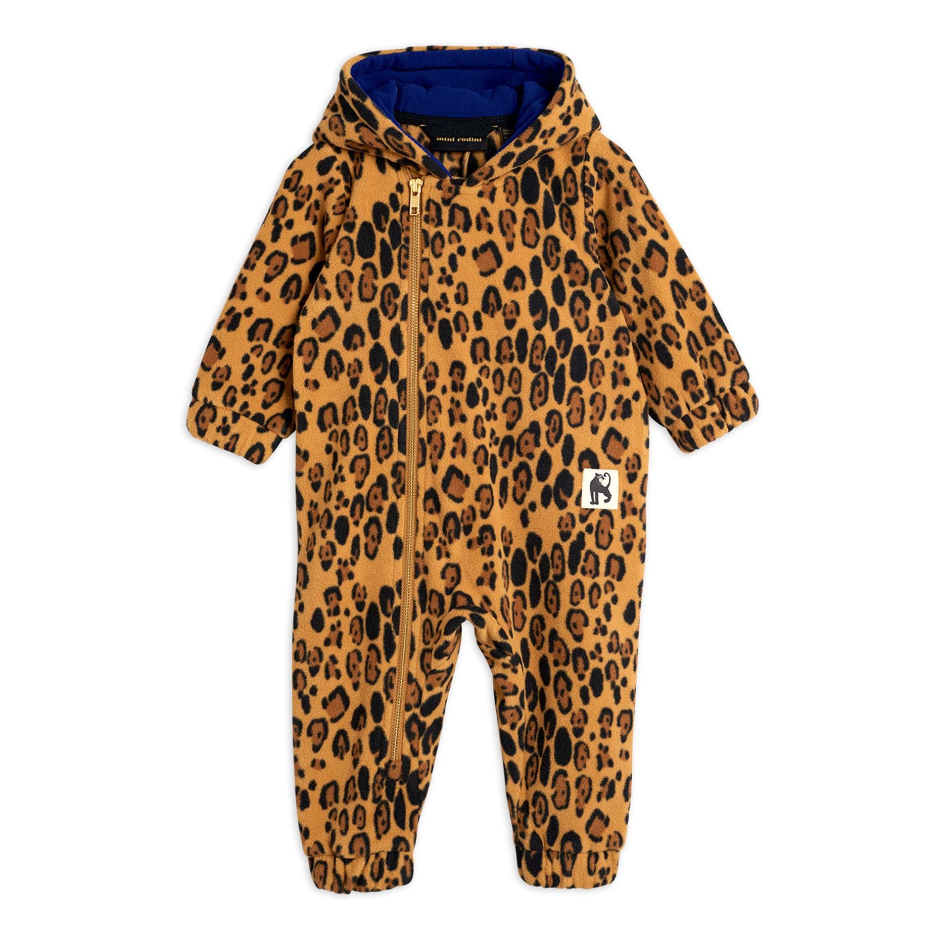 Leopard Fleece Baby Snowsuit Beige Mini 