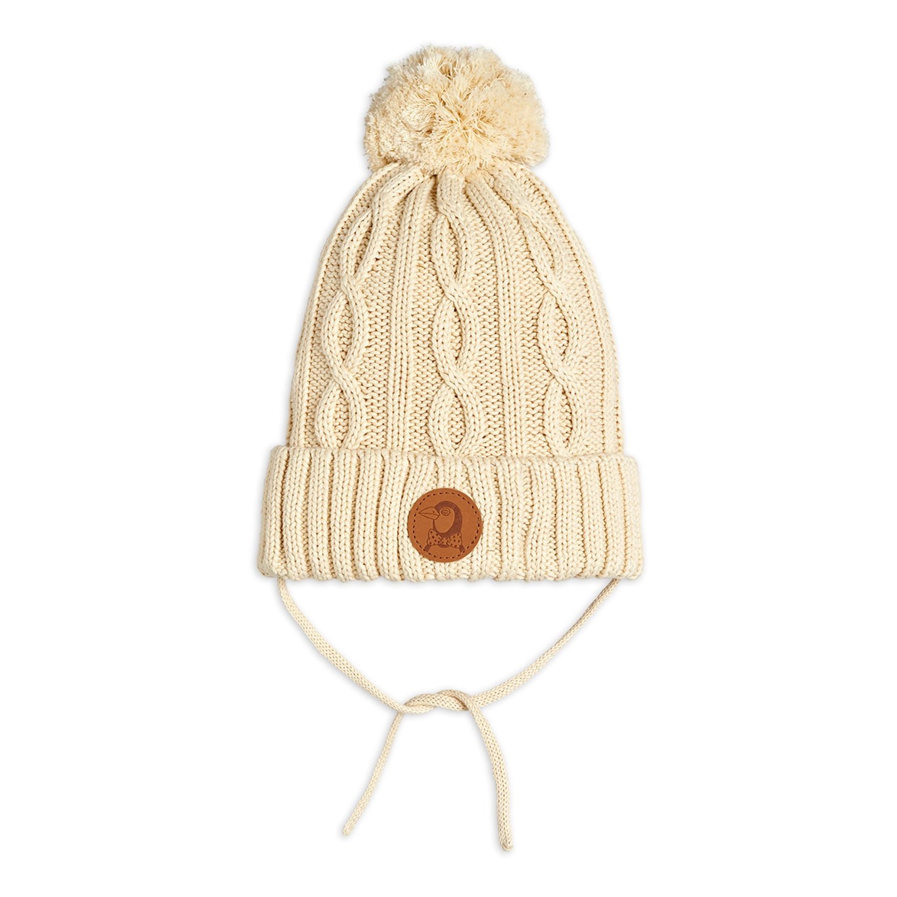 Pompom Organic Cotton Beanie Cream Mini 