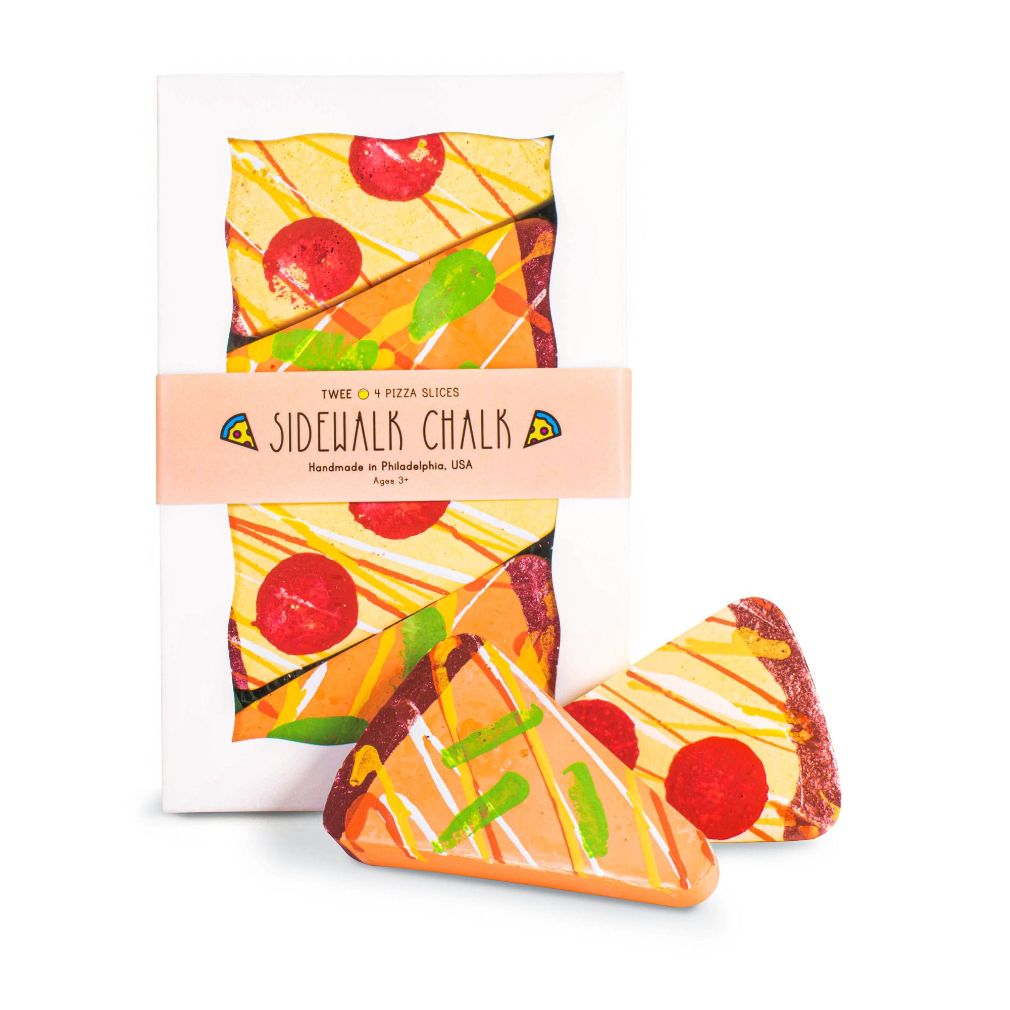 TWEE - Craies de sol Pizza - Set de 4 - Multicolore