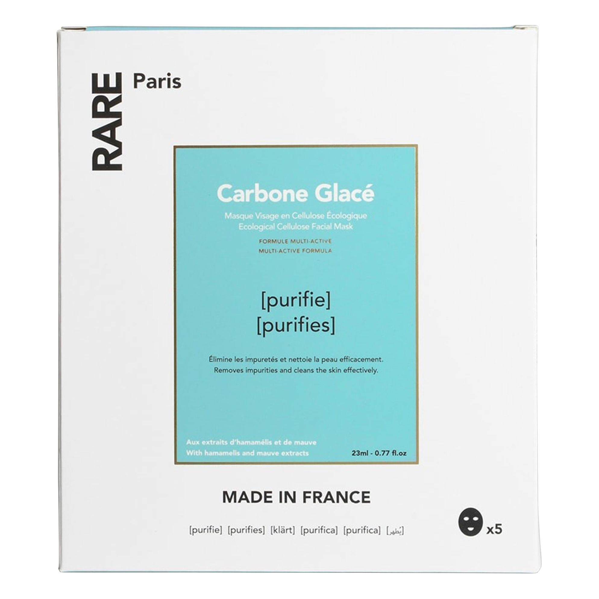 Rare Paris - Masque Carbone glacé purifiant - Set de 5 - Blanc
