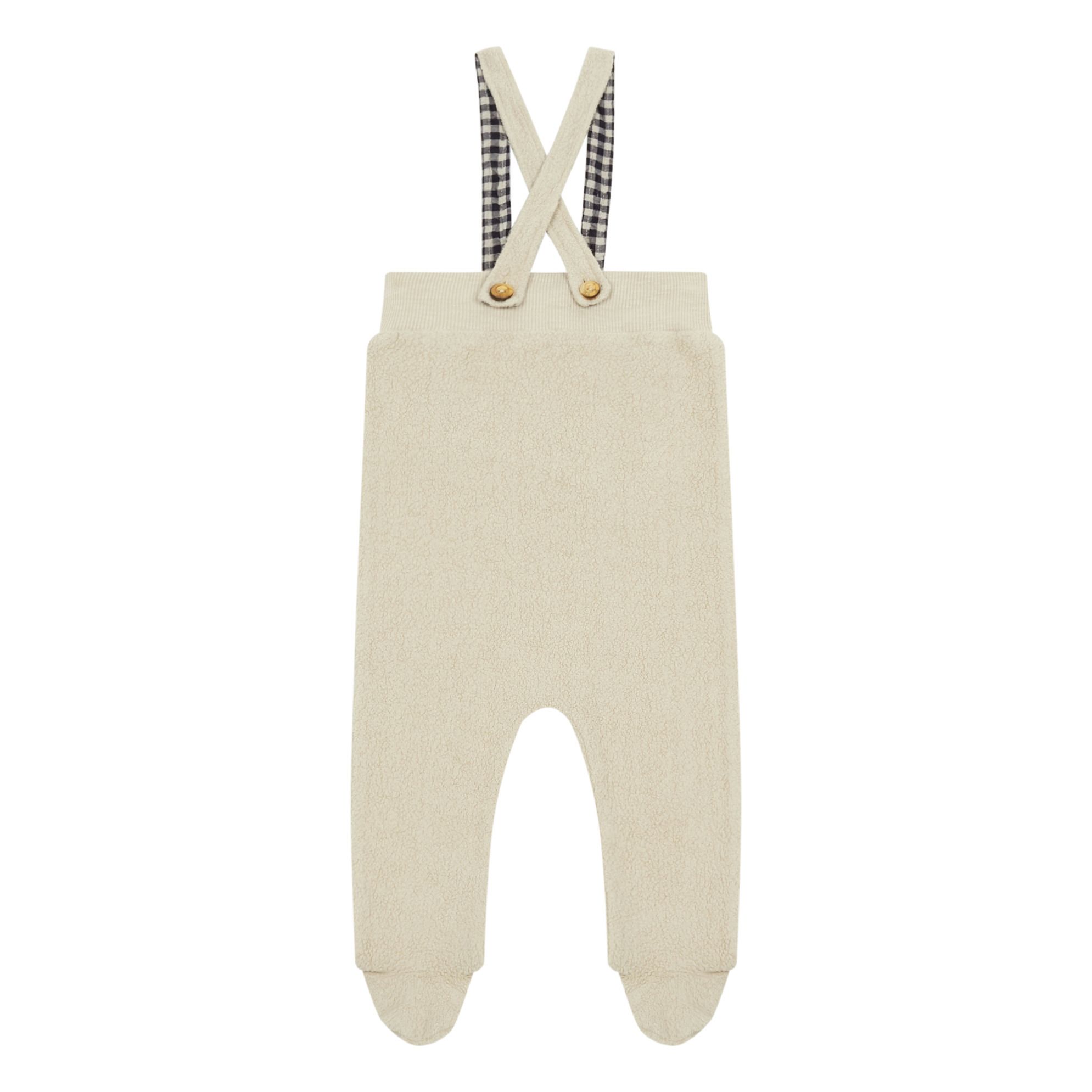 Buho - Sarouel à Pieds Coton Bio Façon Peluche Sheep - Fille - Ecru