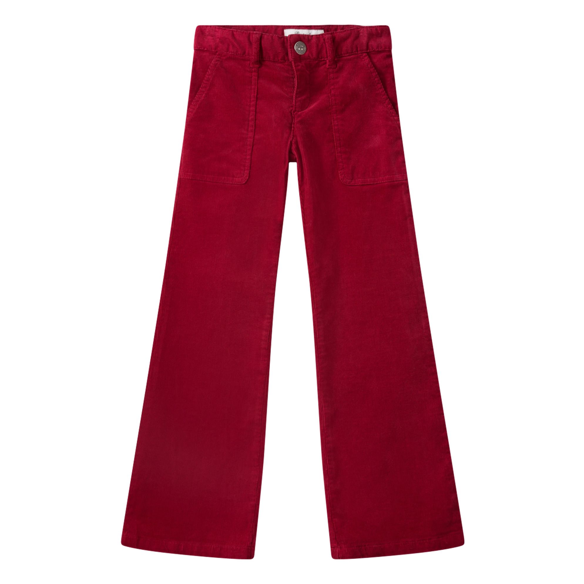 Bonpoint - Pantalon Flare Velours Effile - Fille - Rouge
