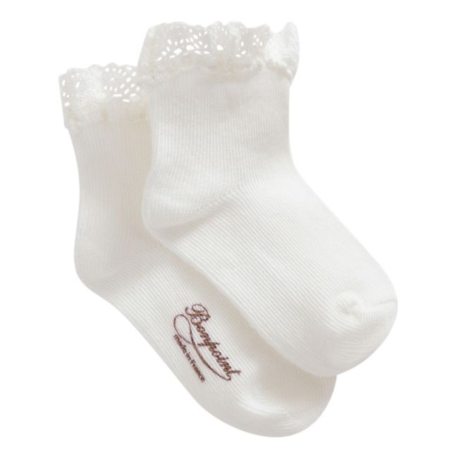 Socken mit Spitze | Weiß