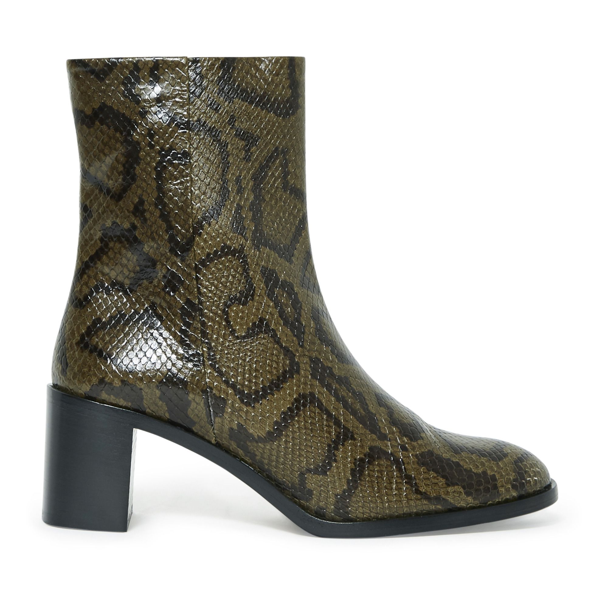 Stivaletti Ellera in pelle stile pitone Verde scuro ATP Atelier Scarpe  Adulto