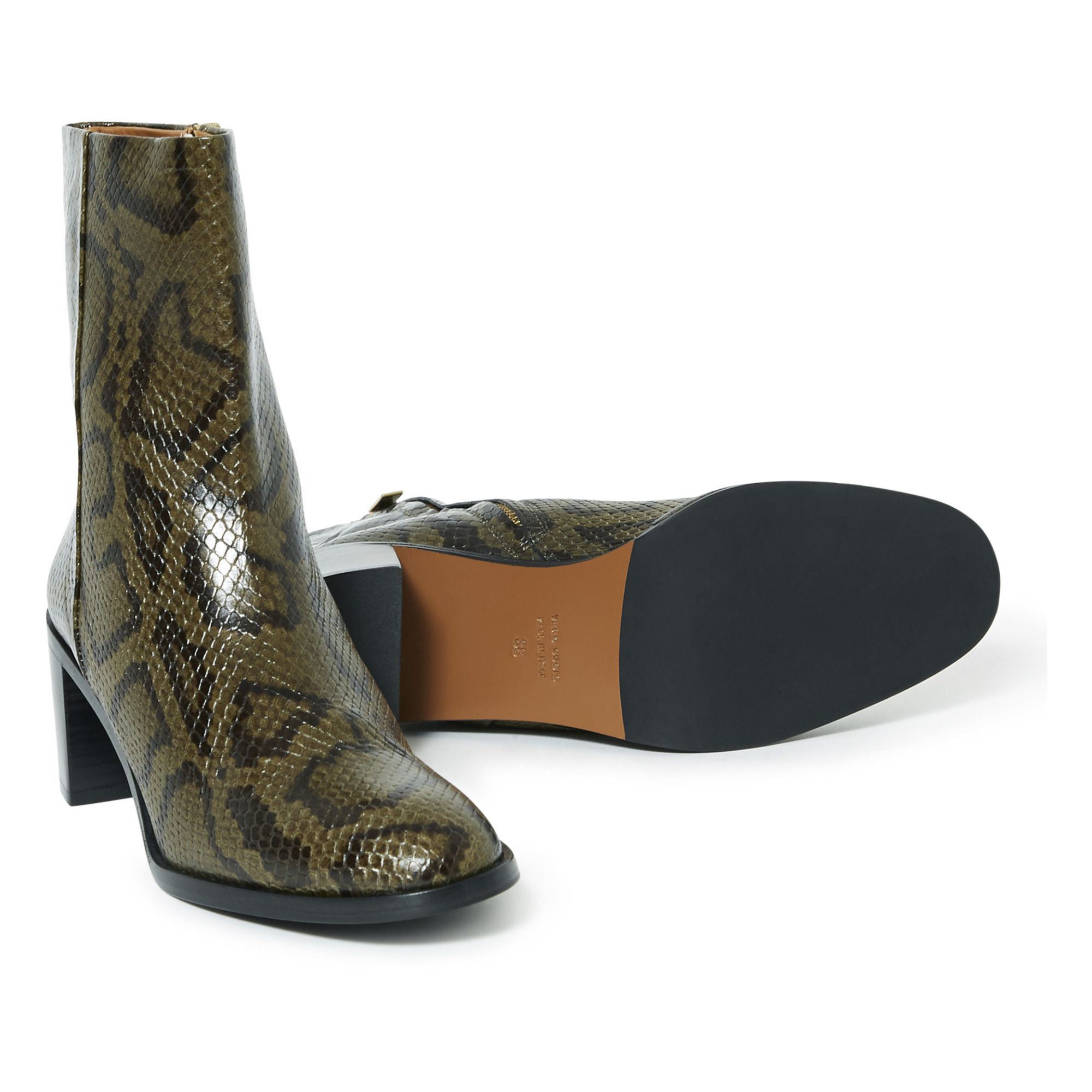 dark green snakeskin boots