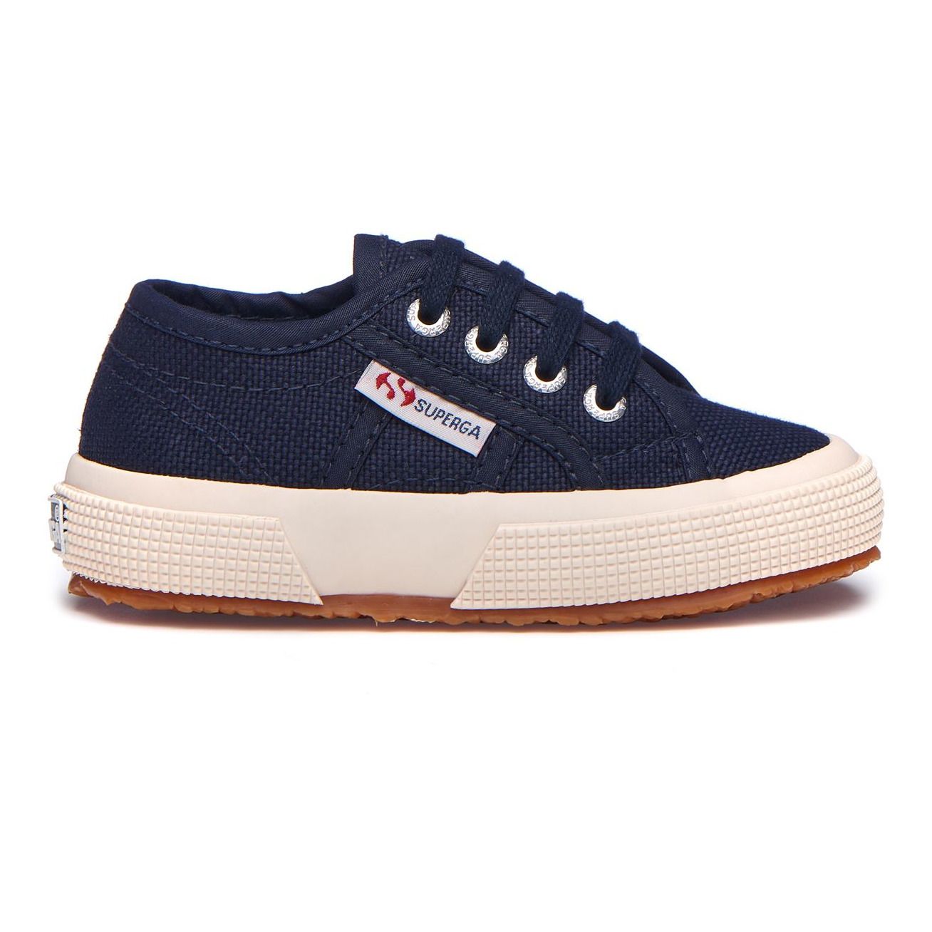 Superga - Baskets Lacets Coton Basse - Fille - Bleu marine