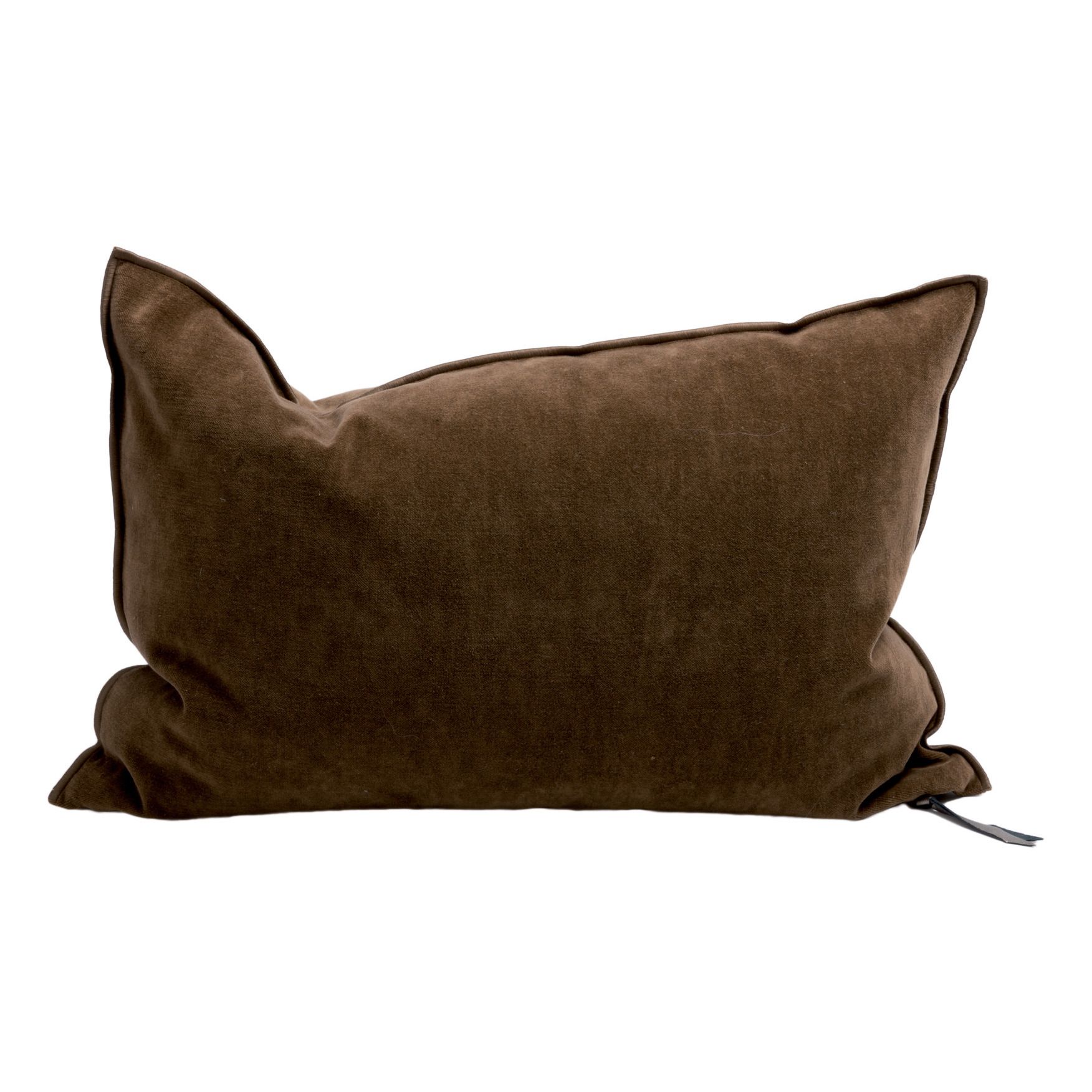 Maison de vacances - Coussin Vice Versa en velours vintage - Havane
