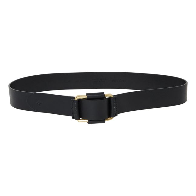Giulio Leather Belt with Sliding Buckle | Black