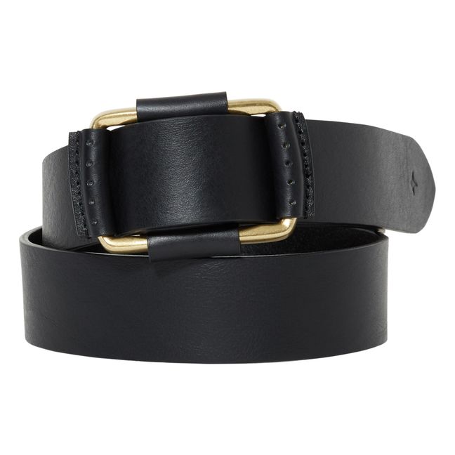 Giulio Leather Belt with Sliding Buckle | Black