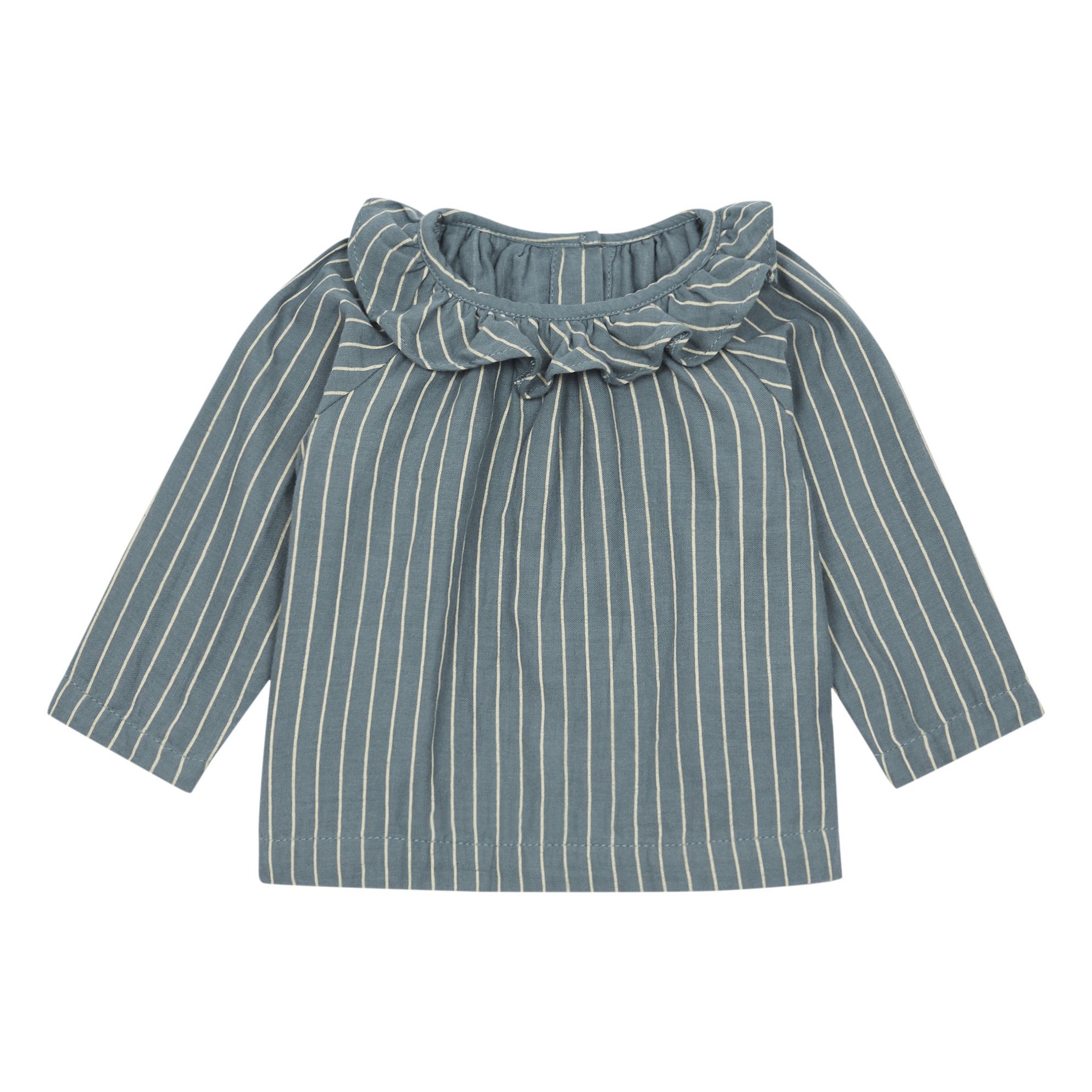 Poudre Organic - Blouse Charme Double Gaze Coton Bio - Fille - Bleu marine