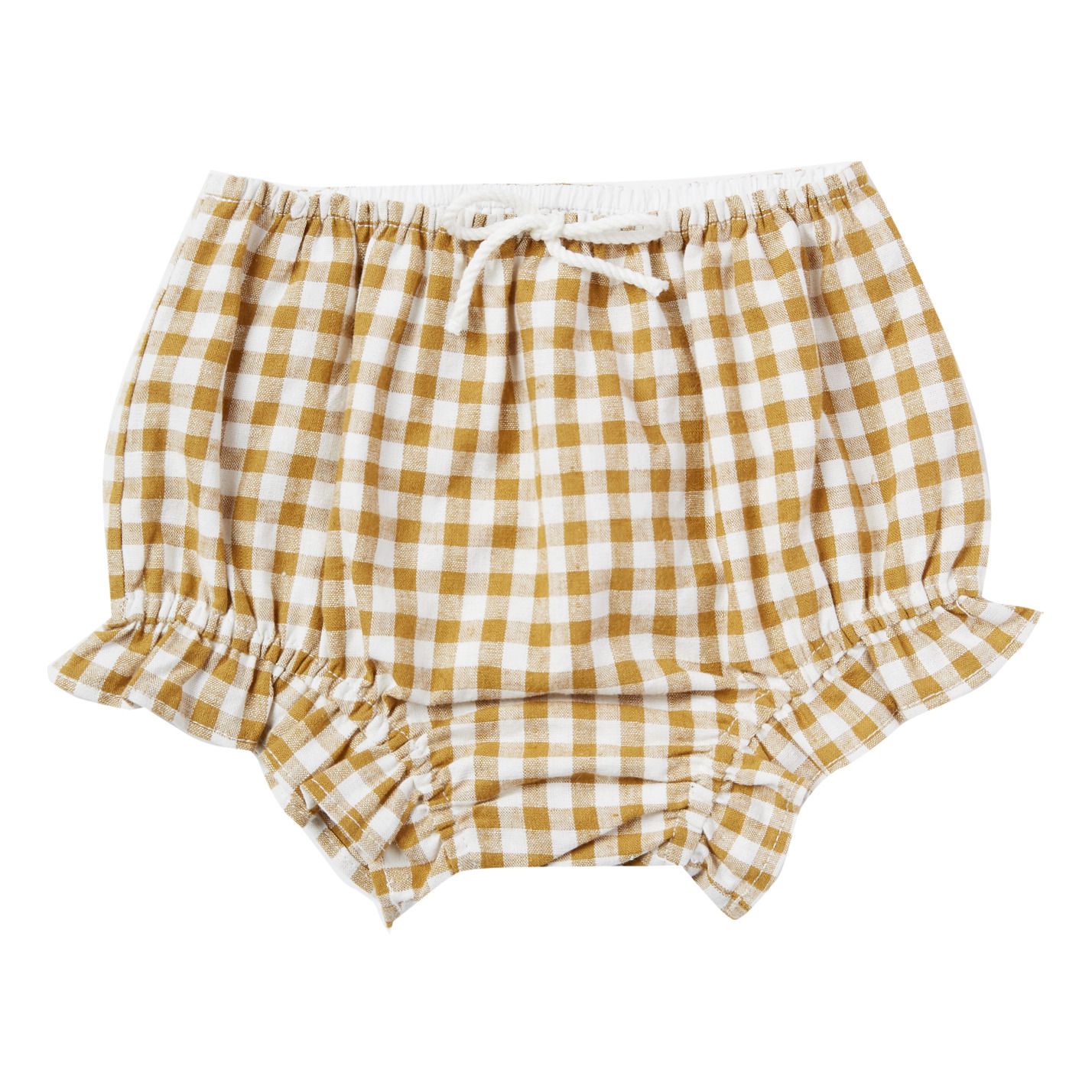 Cotton and Linen Ruffled Bloomers Brown Rylee + Cru Fashion Baby