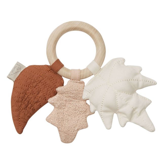 Wooden and Fabric Rattle Caramel