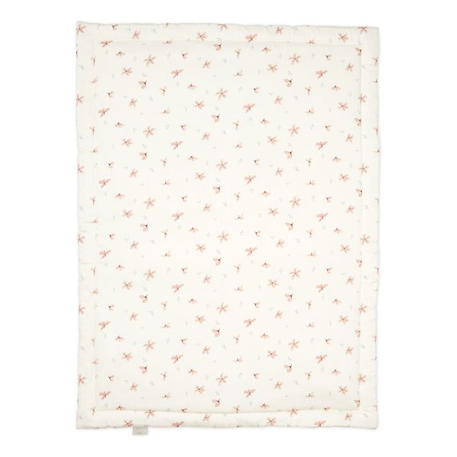 Windflower Organic Cotton Reversible Quilted Blanket  Cream