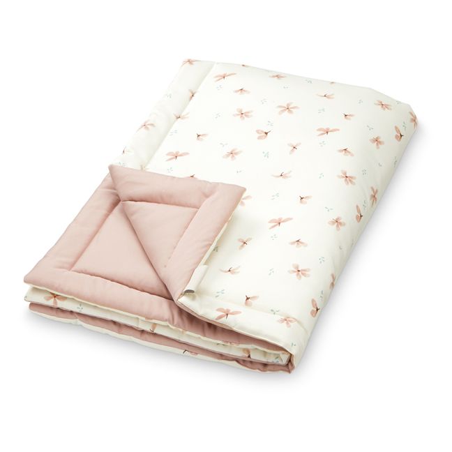 Windflower Organic Cotton Reversible Quilted Blanket  Cream