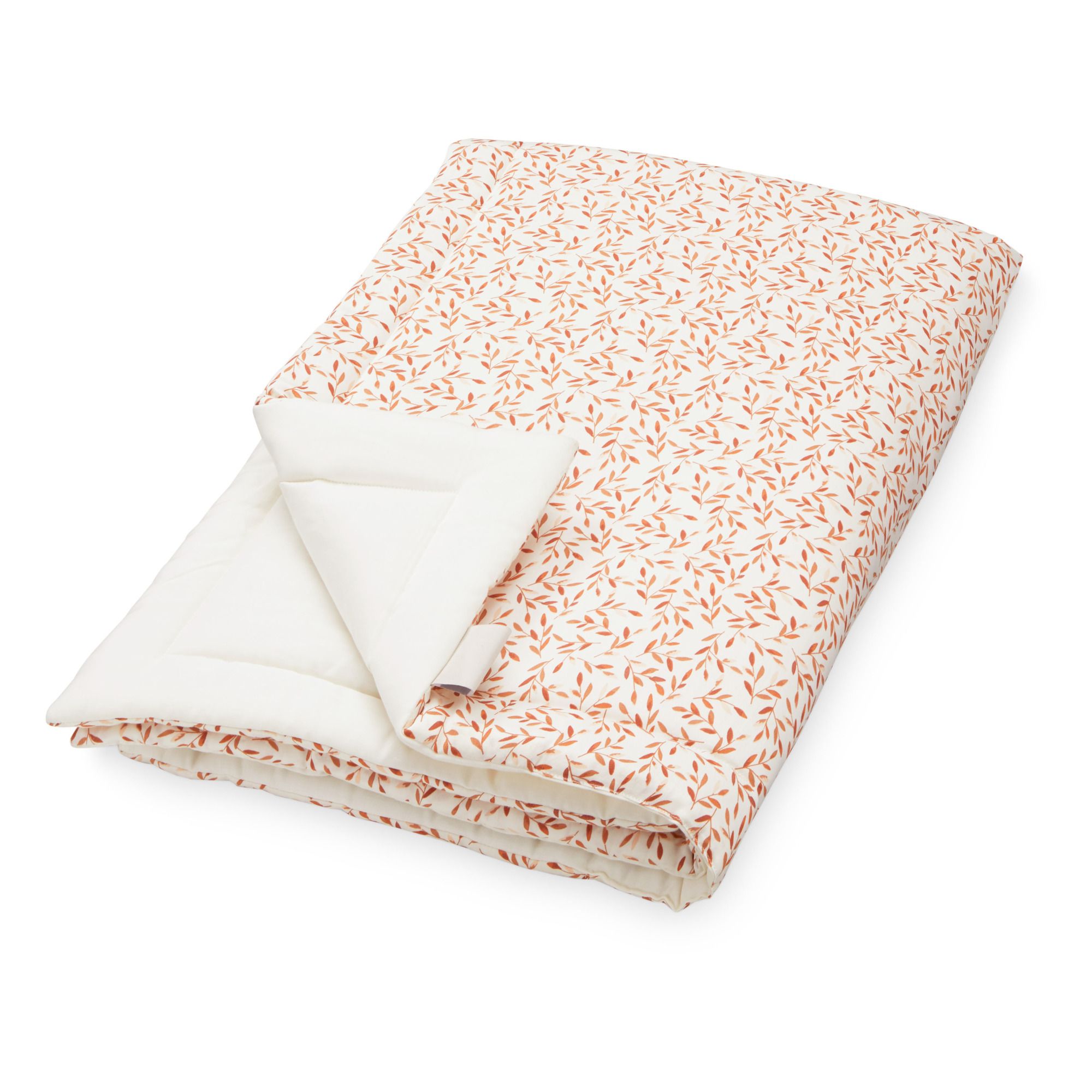 Cam Cam - Couverture réversible Caramel Leaves en coton bio - Caramel