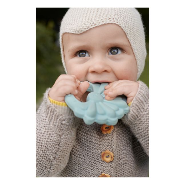 Natural Rubber Teething Ring Petrol blue