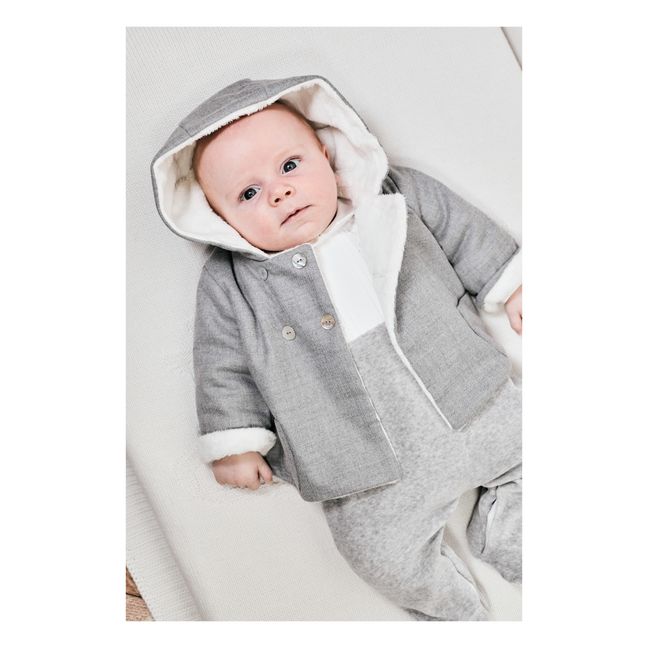 Fur Flannel Coat | Heather grey