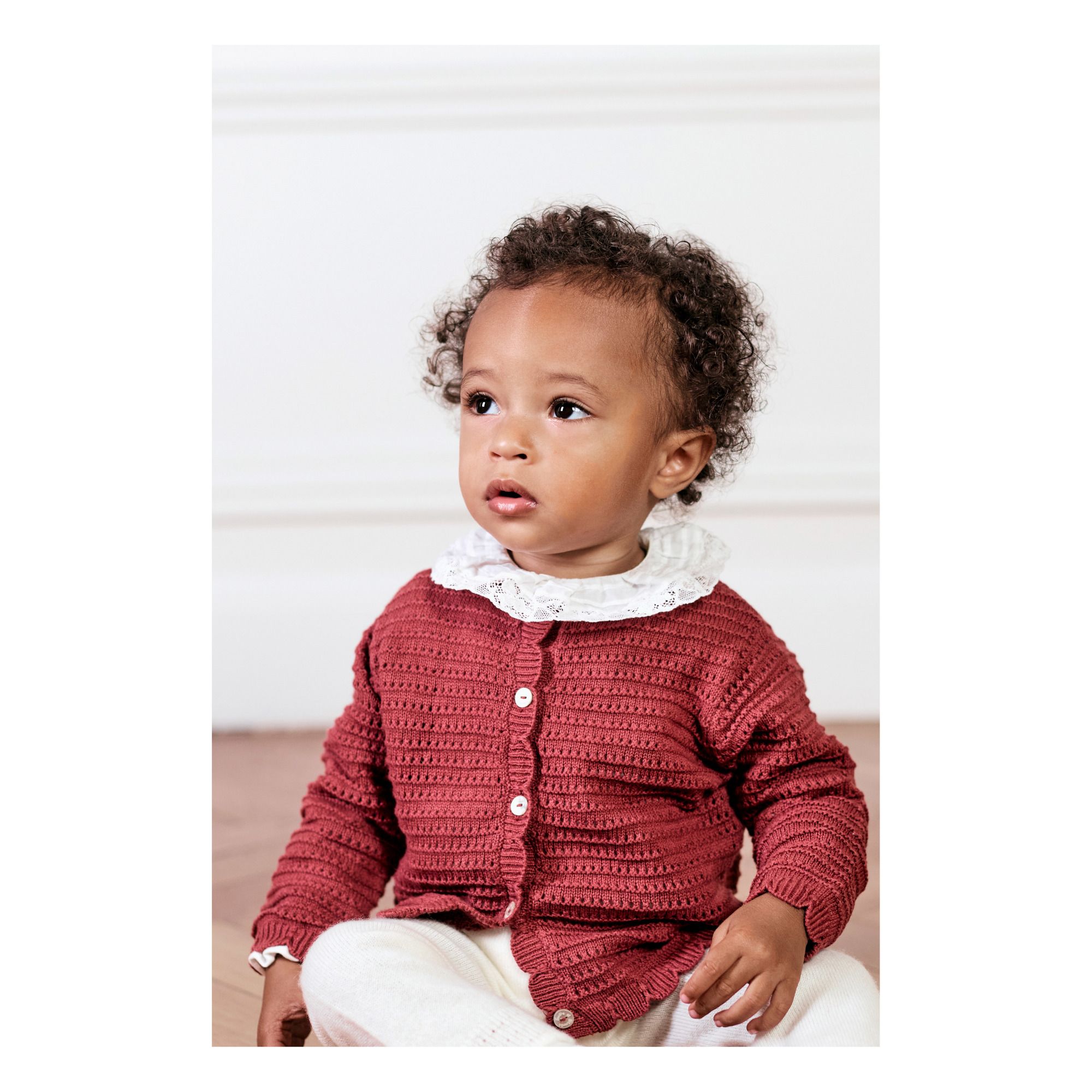 Tartine et Chocolat Cotton Wool Cashmere Cardigan Rust