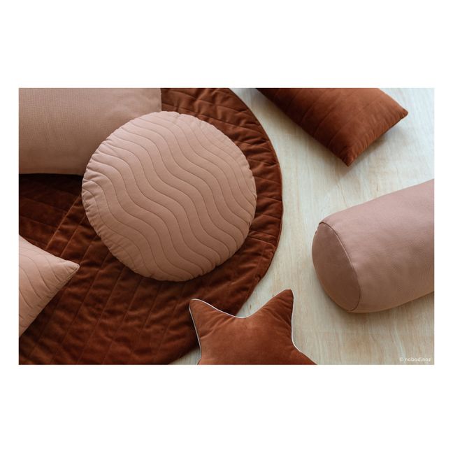 Cuscino rotondo Sitges in cotone bio | Terracotta