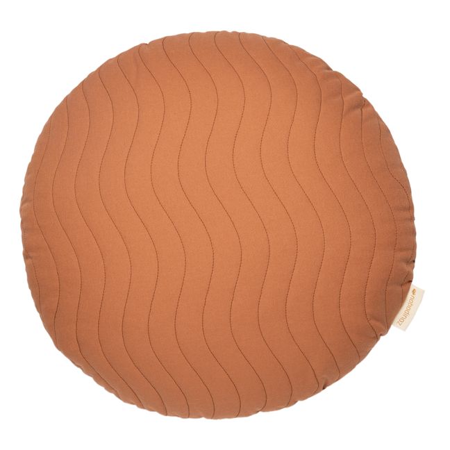 Cuscino rotondo Sitges in cotone bio | Terracotta