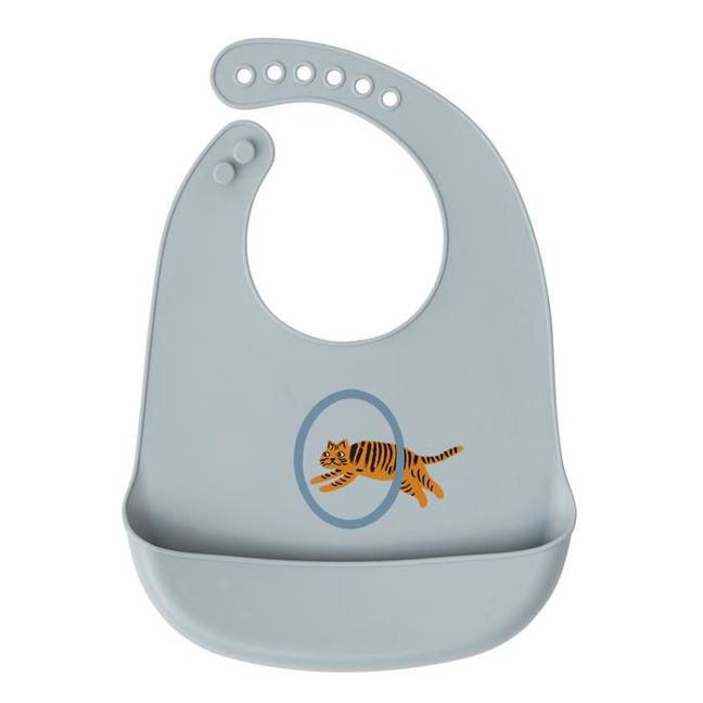Tiger Silicone Bibs - Set of 2 | Blue