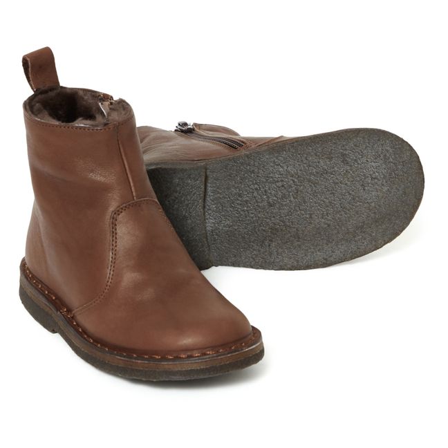 Boots Zippées Fourrées | Marron