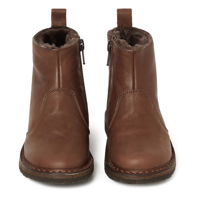 Gefütterte Boots mit Reißverschluss | Braun