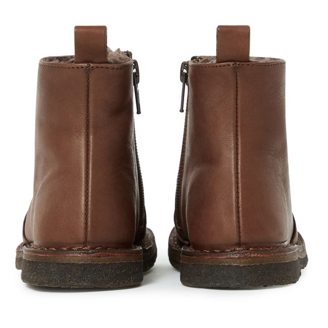 Fur Zip-up Boots | Brown