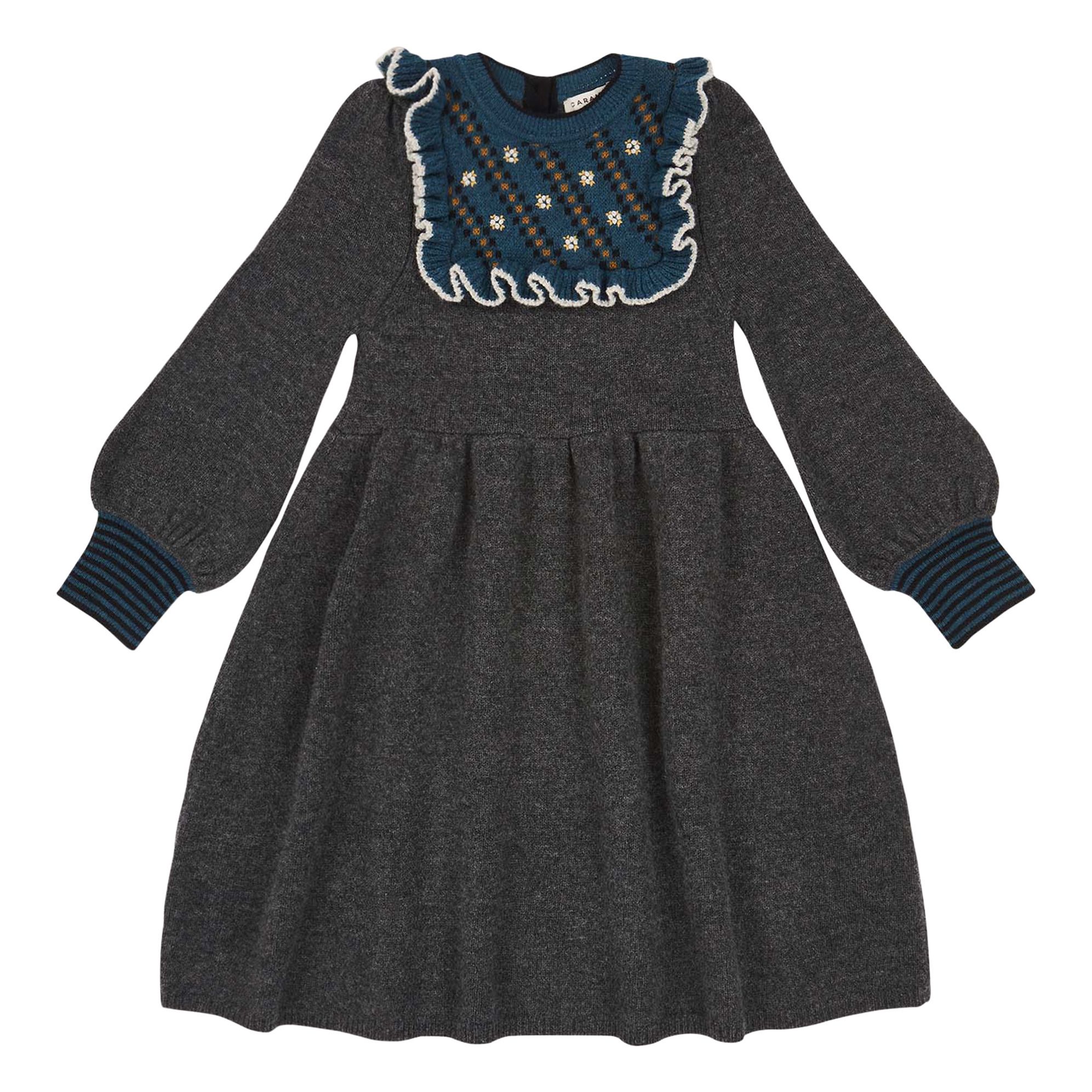 Caramel - Robe Merinos Nightingale - Fille - Gris chiné