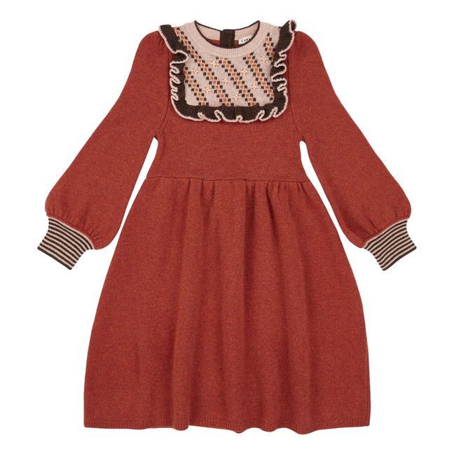 Nightingale Merino Wool Dress Rust