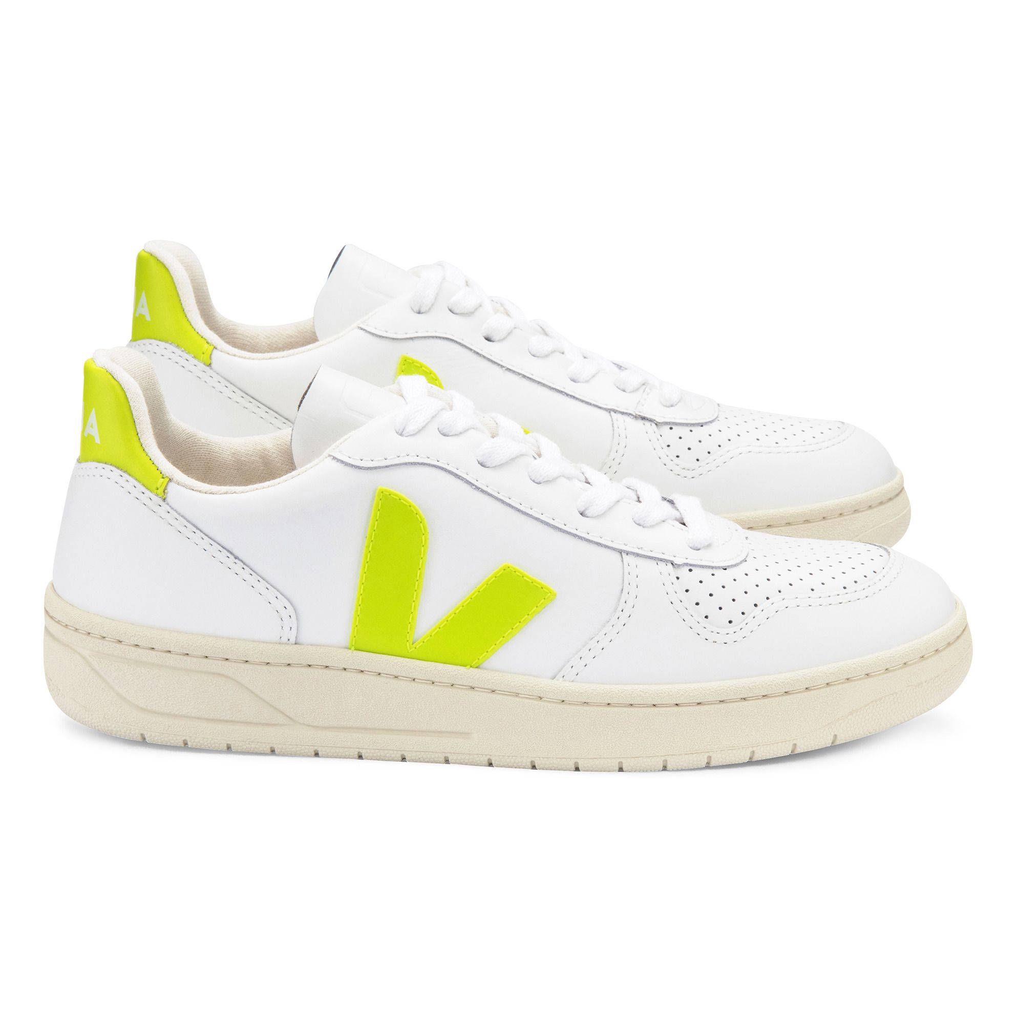 Zapatillas Cuero V- 10 - Colección Mujer - Amarillo chillón Veja Calzado  Adulto