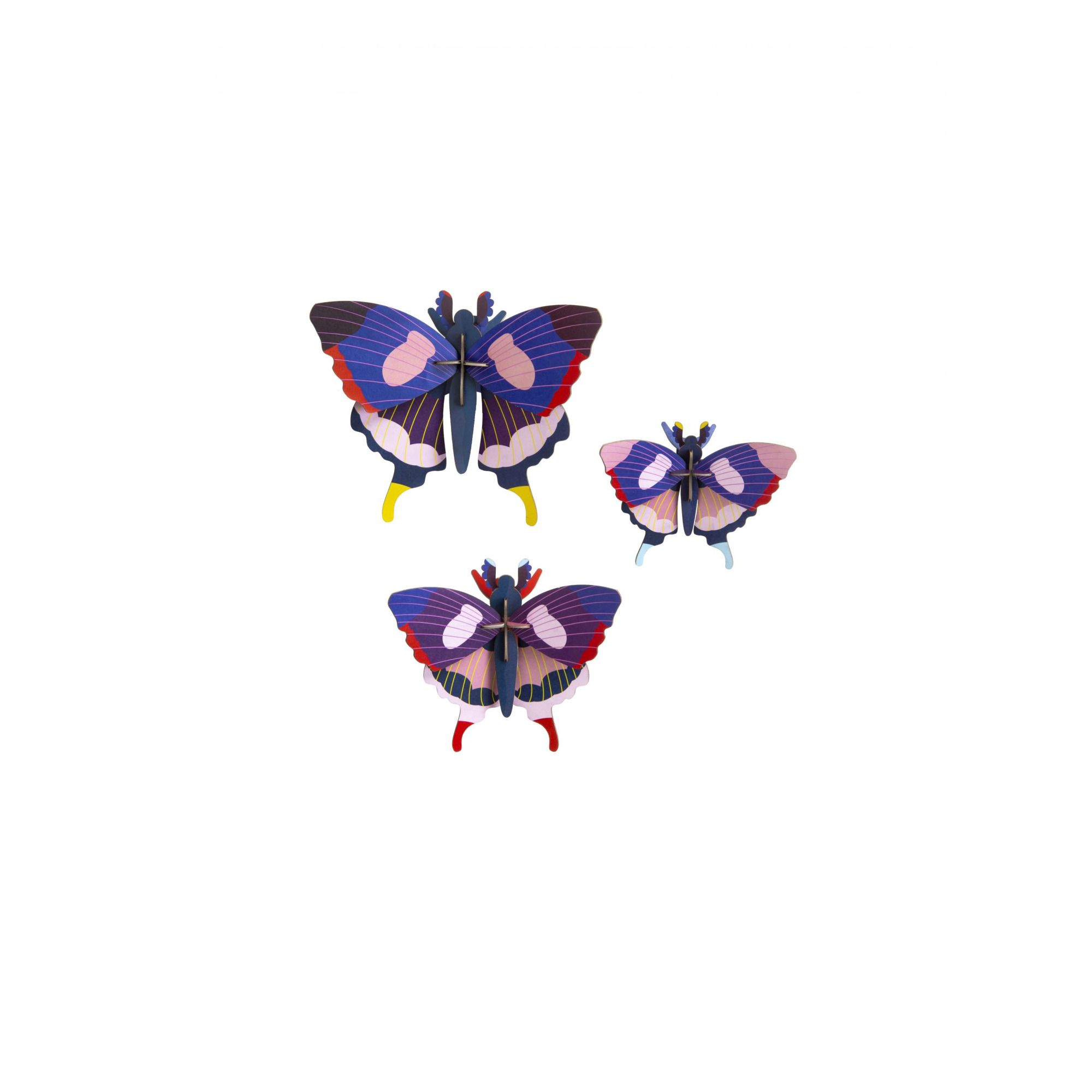 Studio Roof - Décoration murale Papillons - Set de 3 - Multicolore