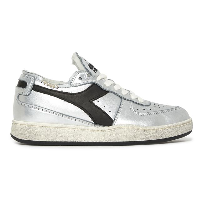 Sneakers Row Cut Silver Used Argento