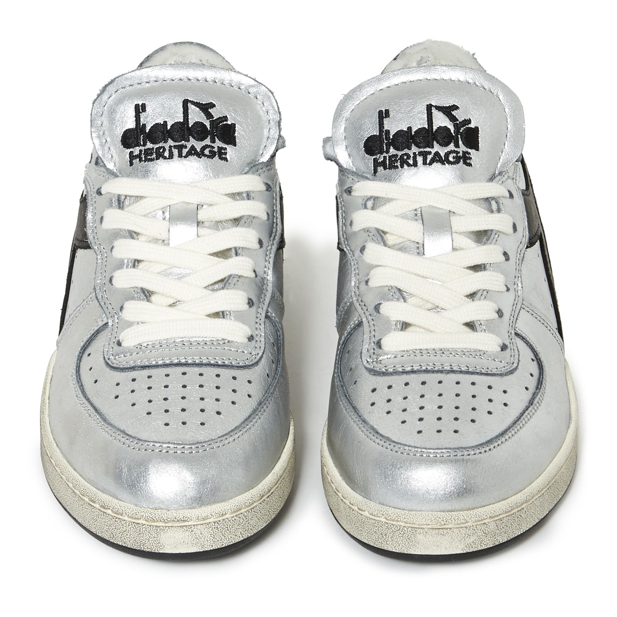 Row Cut Silver HighTop Sneakers Silver Diadora Heritage Shoes