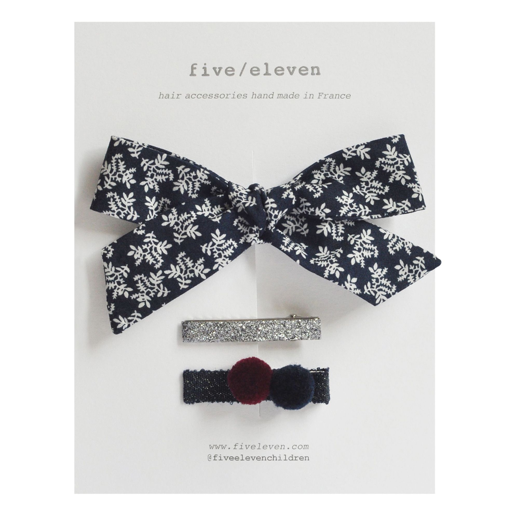 Five / Eleven - Set 3 Barrettes Forever - Fille - Bleu marine