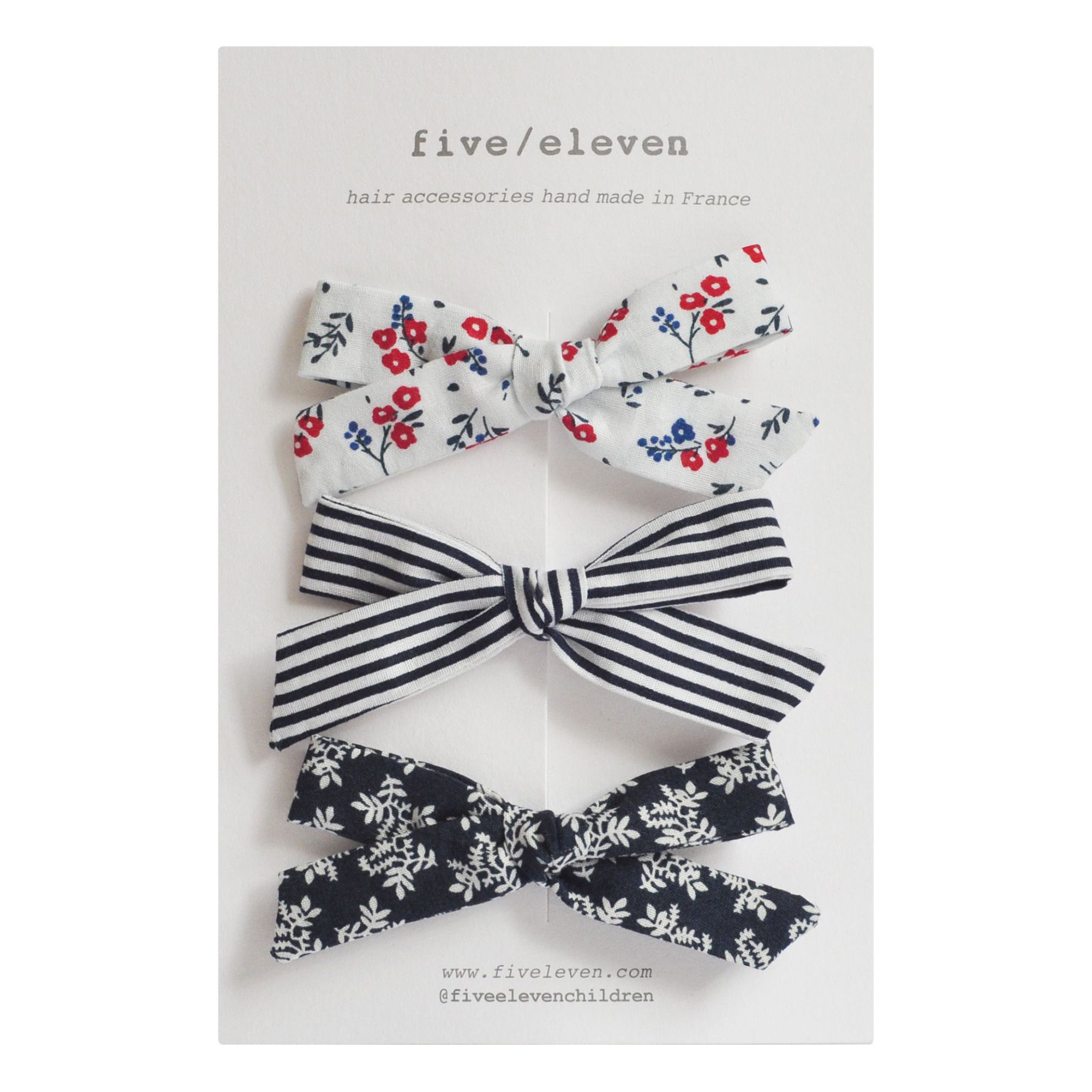 Five / Eleven - Set 3 Barrettes Forever Mini - Fille - Bleu marine