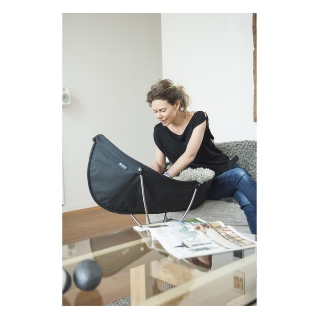 Kit completo: Bolso bandolera, soporte, Silla, cuna y mecedora | Negro