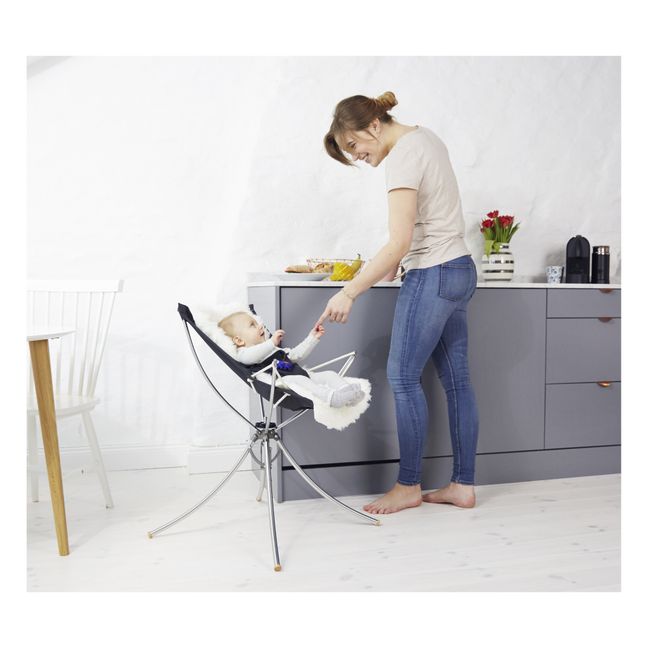 Complete Kit: Shoulder Bag, Stand, Chair, Cradle, and Baby Bouncer Black