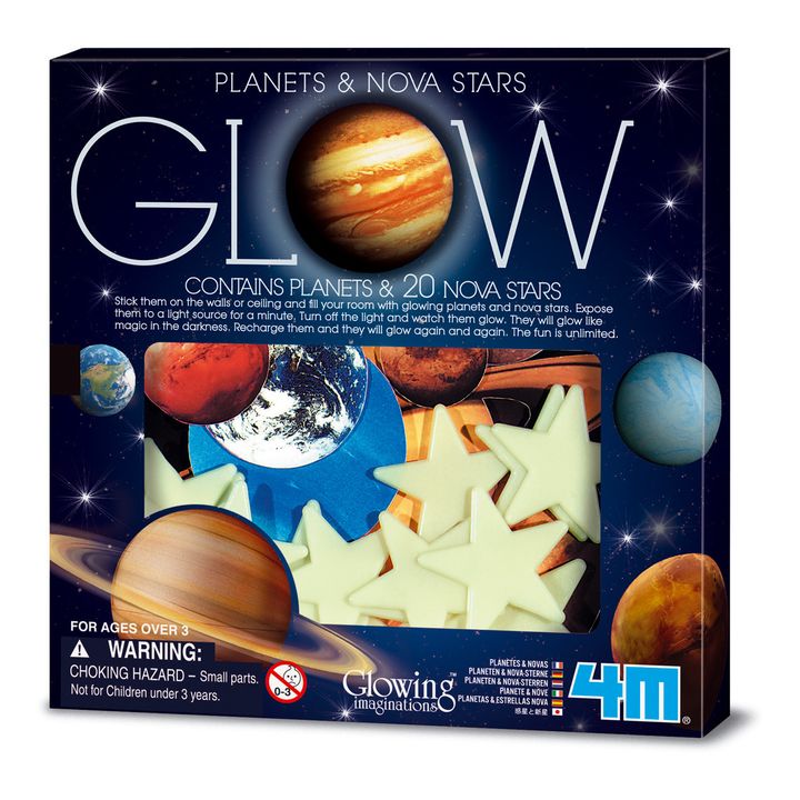 4M - Pack pegatinas fluorescentes - Planetas y estrellas