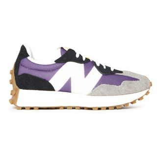 new balance burgundy 327 suede & mesh trainers