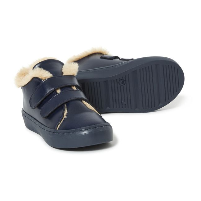 Zapatillas forradas con velcros | Azul Marino