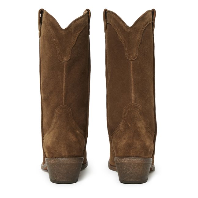 Welson Suede Cowboy Boots Tabacco