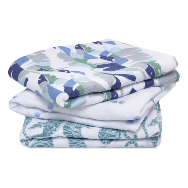 Dancing Tigers Cotton Muslin Swaddles - Set of 3