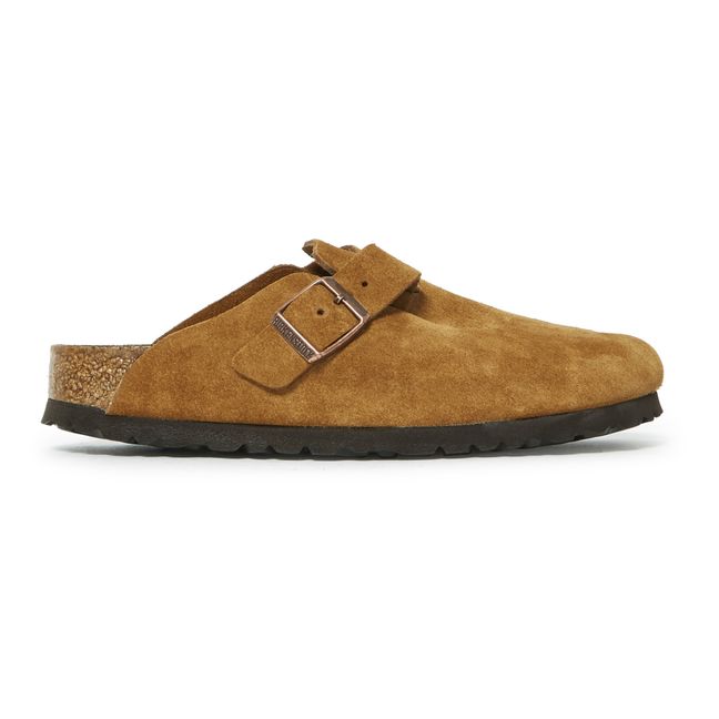 Boston Suede Leather Clogs - Adult Collection Camel