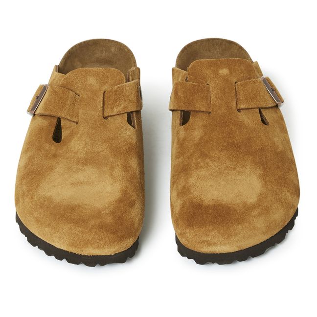 Boston Suede Leather Clogs - Adult Collection Camel