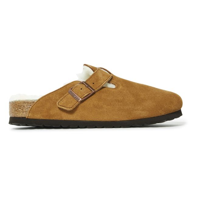 Sabot Boston Pelliccia e Pelle Scamosciata - Collezione Adulto | Camel