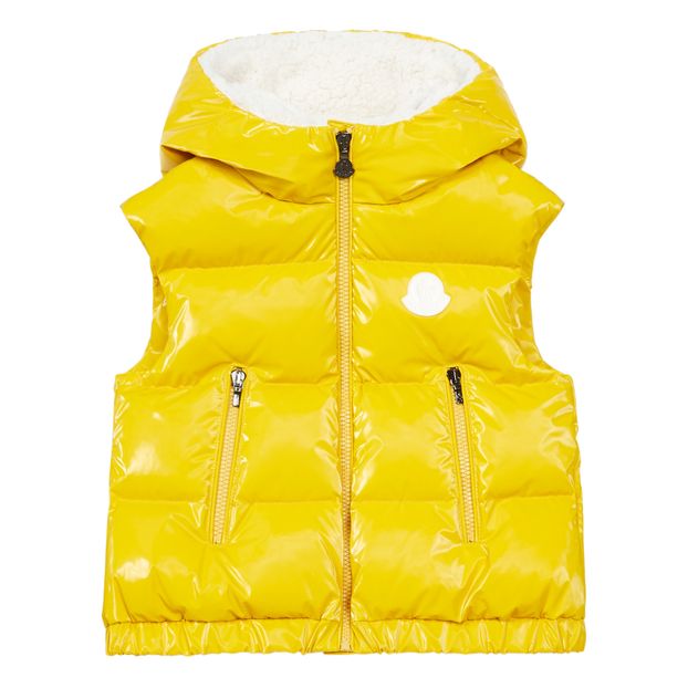 yellow moncler vest