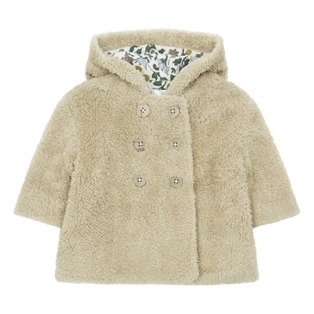 Mini Rodini Beige & Brown E.T. Faux Fur Coat Mini Rodini Beige & Brown E.T. Faux Fur Coat