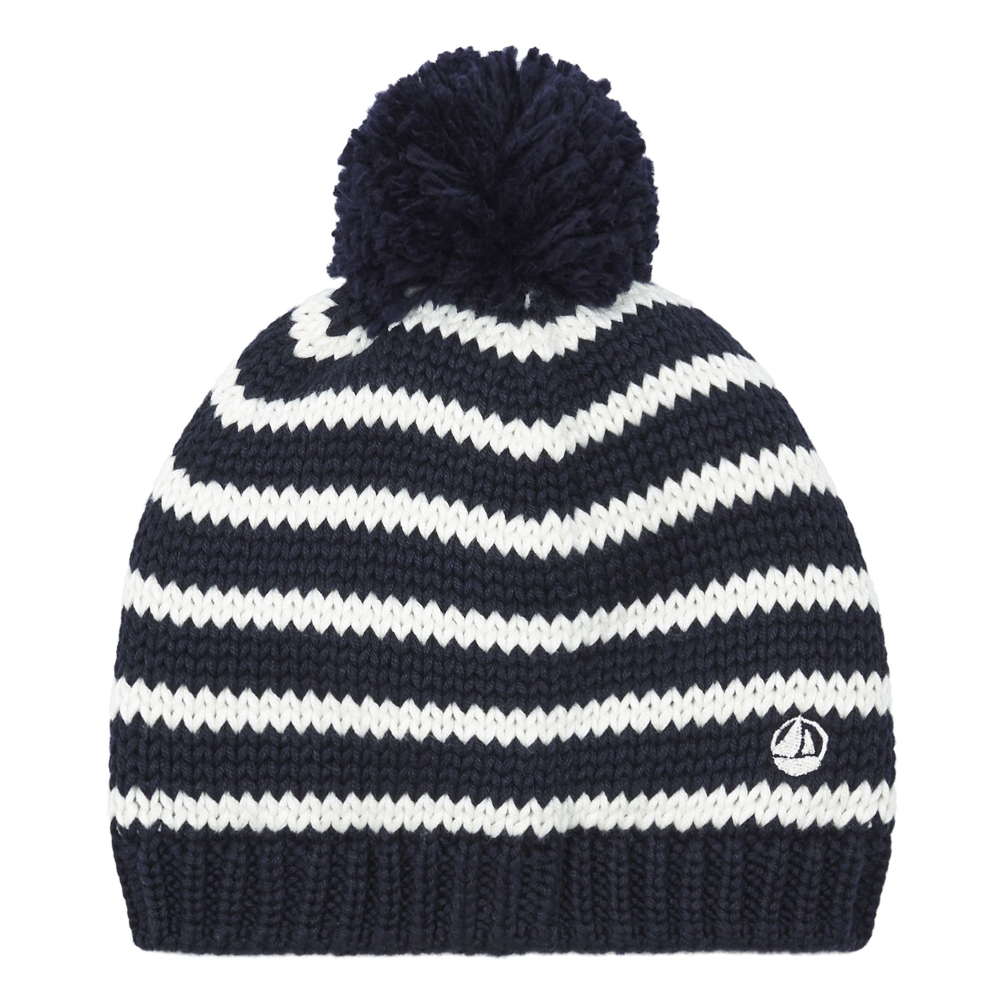 Fleece Lined Striped Beanie Blue Petit Bateau Fashion Children