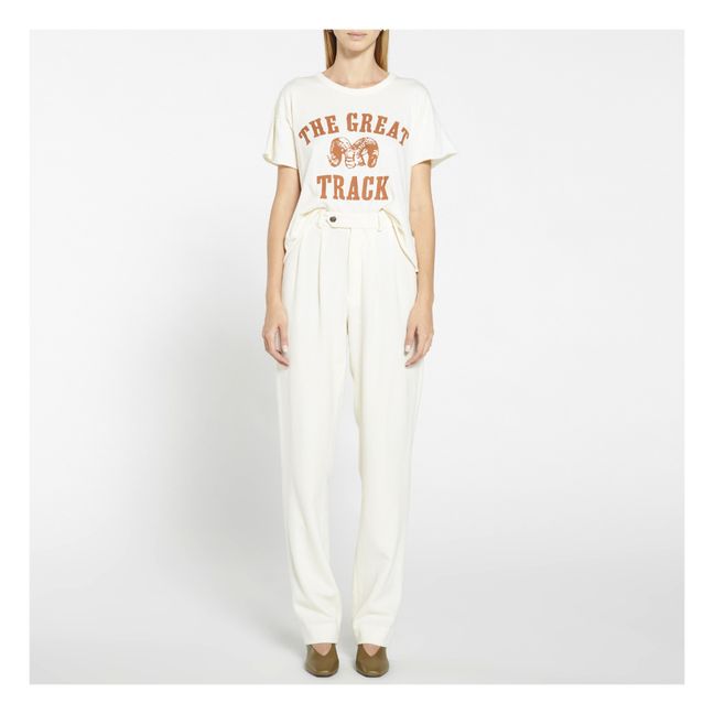 Pantalón de pinzas Taylor Jermyn de lana | Crudo